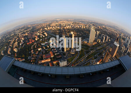 View from the Sapphire Tower in Levent with views of the Bosphorus, tallest building in Turkey, Istanbul, Turkey, Europe Stock Photo