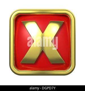 Gold Letter on Red Background. Stock Photo