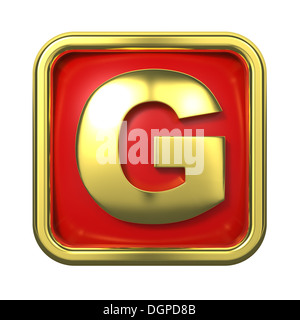 Gold Letter on Red Background. Stock Photo