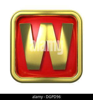 Gold Letter on Red Background. Stock Photo