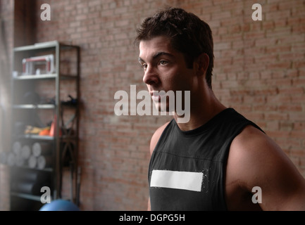 Portrait of male bodybuilder in gym Stock Photo