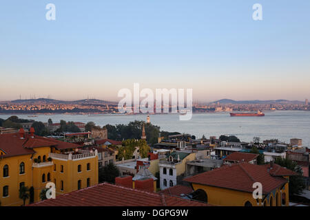 View from Old City Sultanahmet across Bosphorus towards the Asian side with Uskudar and Kadikoy, Istanbul, Turkey, Europe Stock Photo