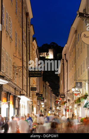 Getreidegasse alley, old town of Salzburg, Austria, Europe, PublicGround Stock Photo