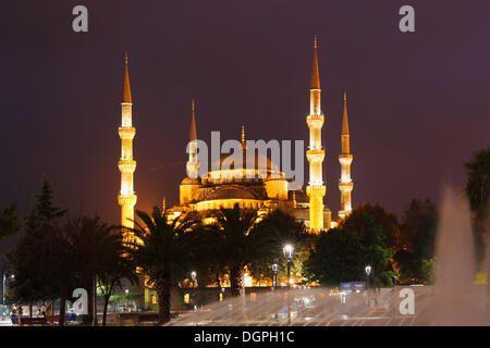 Sultanahmet Park and Sultan Ahmed Mosque aka Blue Mosque on a summers ...