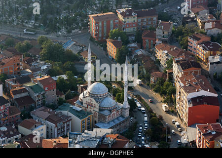 Imami Azam Sefa Mosque, view from Istanbul Sapphire, Levent, Besiktas, Istanbul, European side, Istanbul Province, Turkey Stock Photo