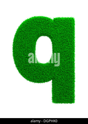 Grass Letter Isolated on White. Stock Photo