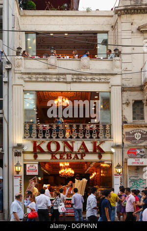 Konak Kebap kebab restaurant, Istiklal Caddesi or Independence Road, Beyoğlu, Istanbul, European side, Istanbul Province Stock Photo