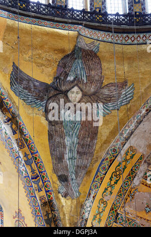 Seraphim, one of the four angels in the pendentives, Sultanahmet, Istanbul, European side, Istanbul Province, Turkey Stock Photo