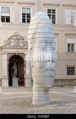 Marble sculpture 'Awilda' by the Catalan artist Jaume Plensa, Dietrichsruh-Platz square of the University of Salzburg Stock Photo