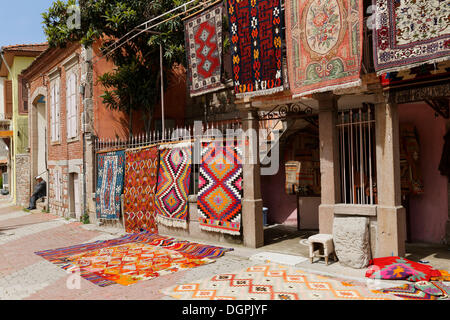 Carpet shop, Bergama, İzmir Province, Aegean Region, Turkey Stock Photo