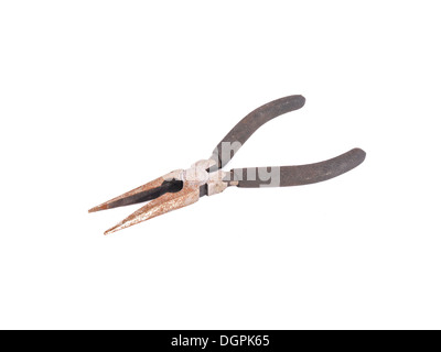 Plyers isolated on white background, rusty plier head Stock Photo - Alamy