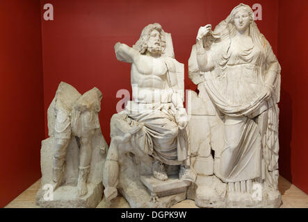 Demeter and Poseidon from Agora of Smyrna, Izmir Museum of History and Art, Konak, Izmir, İzmir Province, Aegean Region, Turkey Stock Photo