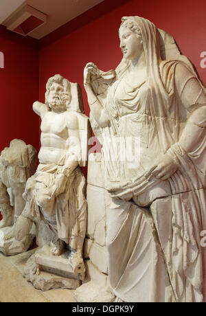 Demeter and Poseidon from Agora in Smyrna, Izmir Museum of History and Art, Konak, Izmir, İzmir Province, Aegean Region, Turkey Stock Photo