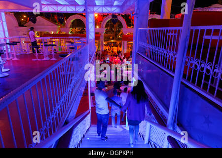 Bistro Bellman nightclub in the town centre at night, Alanya, Turkish Riviera, Province of Antalya, Mediterranean Region, Turkey Stock Photo