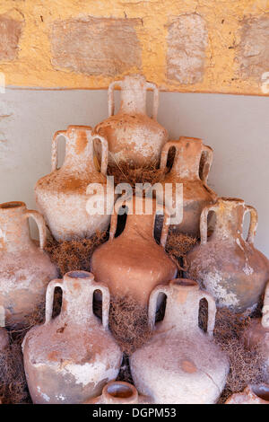 Ancient amphorae, Museum of Underwater Archaeology in the Castle of St. Peter from the Knights of St. John, Bodrum Stock Photo