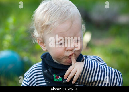 Small tired boy Stock Photo