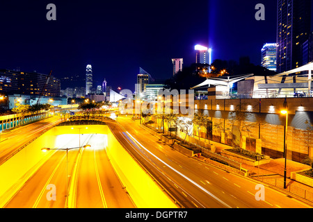modern city traffic at night  Stock Photo