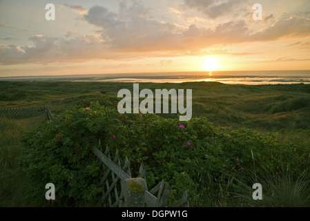 Sunset over coastal landscape Stock Photo