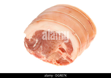 Raw pork joint isolated against white Stock Photo