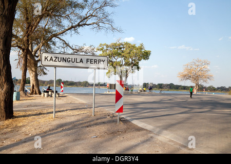 The Kazungula Ferry  Border Crossing between Botswana and Zambia , Africa Stock Photo