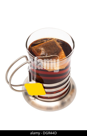 Tea in a glass with a cup holder Stock Photo