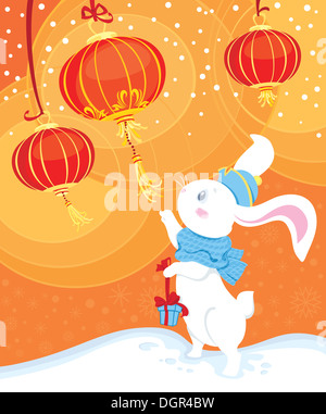 Happy Chinese Rabbit New Year 2023 Greeting Card Stock Photo - Alamy