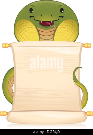 Snake with scroll Stock Photo