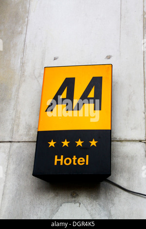 AA four star hotel sign Stock Photo