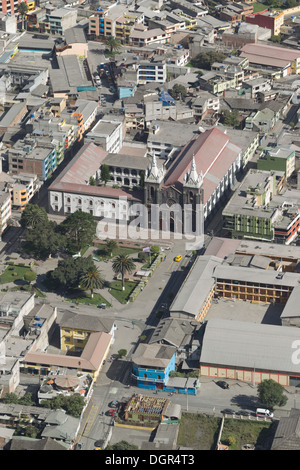 Banos de Agua Santa - popular desitnation in Ecuador, South America, the city covered by ash from Tungurahua volcano explosion. Stock Photo