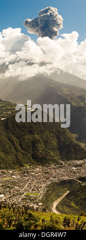 Vertorama Over The City Of Banos De Agua Santa Popular Touristic Destination In Ecuador South America Stock Photo