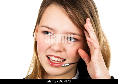 girl with a microphone Stock Photo