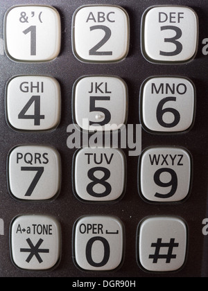 The keypad of an old fashioned wireless phone Stock Photo