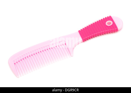 pink plastic comb Stock Photo