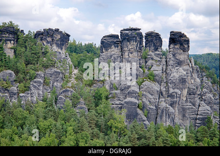 Hiking in Saxon Stock Photo