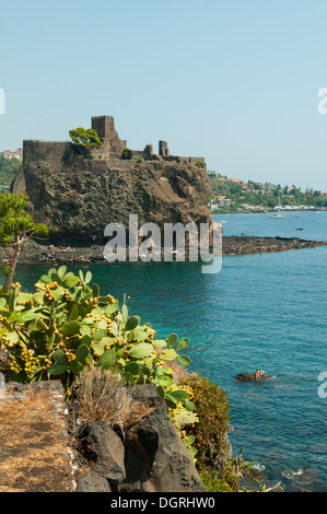 Castle at Aci Castello, Sicily, Italy Stock Photo