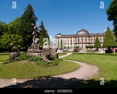 Wuerzburg Residence, Baroque palace, Court Garden, Wuerzburg, Bavaria Stock Photo