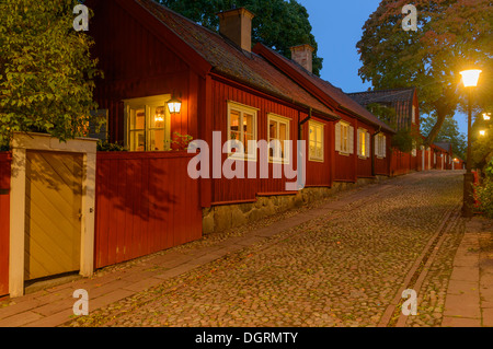 Night view of idyllic part in Sodermalm, Stockholm Stock Photo