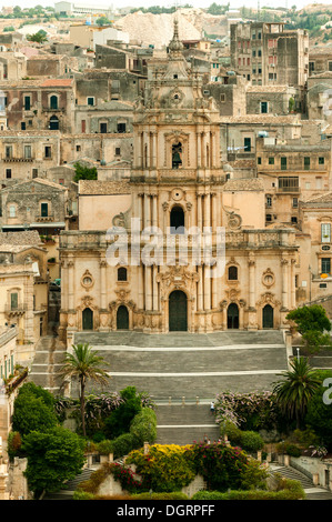 Cathedral of St Giorgio, Modica Bassa, Sicily, Italy Stock Photo