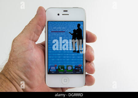 Smartphone, symbolic image for data security, data privacy for children using smartphones Stock Photo