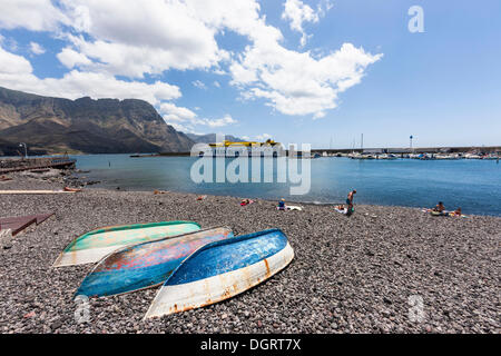 Fishing village of Puerto De Las Nieves with a ferry port, El Palmeral, Agaete, Gran Canaria, Canary Islands, Spain, Europe Stock Photo