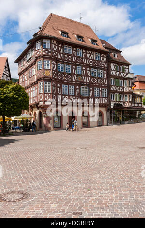 Market square with the town hall, Mosbach, Odenwald, Rhein-Neckar-Kreis, Baden-Wuerttemberg, PublicGround Stock Photo