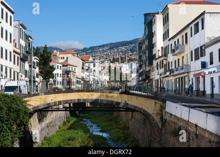View of Funchal and the old river bed in Madeira, Santa Luzia, Funchal, Madeira, Portugal Stock Photo