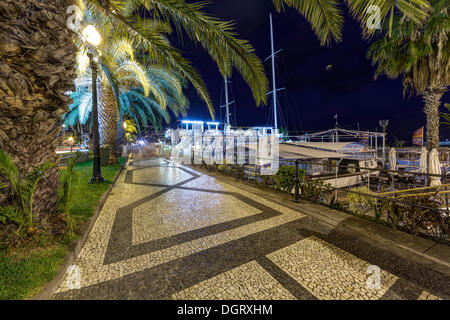 A ship converted into a restaurant on the promenade, port of Funchal, Santa Luzia, Funchal, Madeira, Portugal Stock Photo