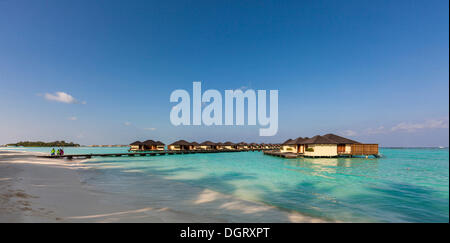 Water bungalows on Paradise, Lankanfinolhu, North Malé Atoll, Maldives Stock Photo