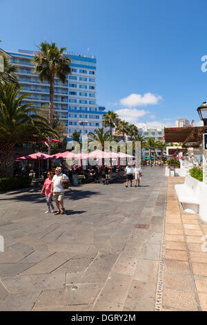 Waterfront promenade, Puerto de la Cruz, San Telmo, Puerto De La Cruz, Tenerife, Canary Islands, Spain Stock Photo