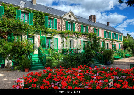 House, Claude Monet Garden, Giverny, Departement Eure, Haute-Normandie, France Stock Photo