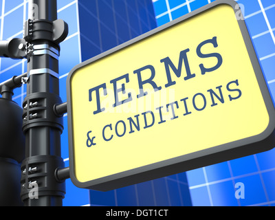 Business Concept. Terms and Conditions Waymark. Stock Photo