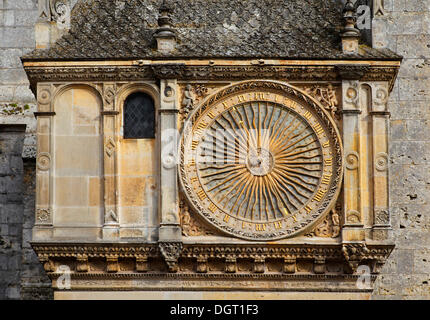 Chartres Cathedral, clock on the north side, Ile de France region, department of Eure-et-Loir, France, Europe