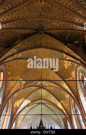 Vaulted ceiling of the Malchow Abbey church, Malchow, Mecklenburg-Western Pomerania, Germany Stock Photo