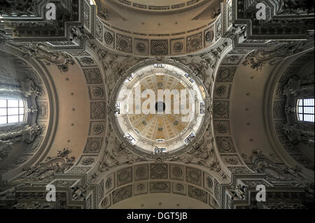 View of the dome of the Theatiner Church, Italian late Baroque, consecrated in 1675, Munich, Upper Bavaria, Bavaria, Germany Stock Photo